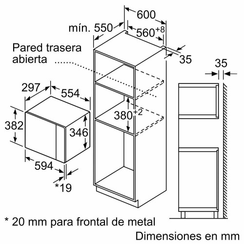 BALAY 3CG5172N2 Integrado Negro - Microondas 20L 800W