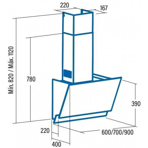 CATA JUNO 600XGWH Cristal Blanco - Campana Decorativa 60CM