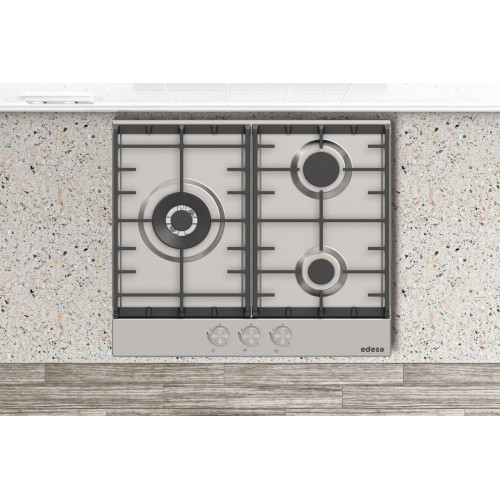 EDESA EGX-6031 TI TR CI B INOX - Placa de Gas 60CM Gas Butano