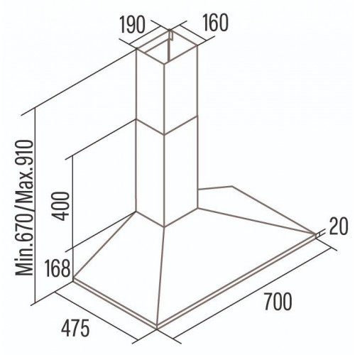 CATA VK 7000 X INOX - Campana Decorativa 70CM