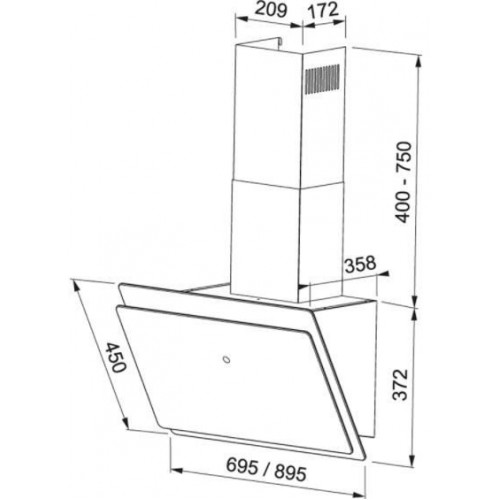 MEPAMSA  Luna Plus 90 Blanca - Campana Decorativa 90cm