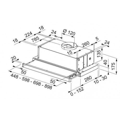 MEPAMSA SUPERLINE 45 V2 INOX - Campana Extraíble 45CM