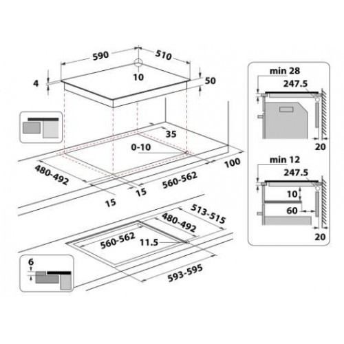 WHIRLPOOL WS B4760 NE - Vitrocerámica de Inducción 3 Fuegos