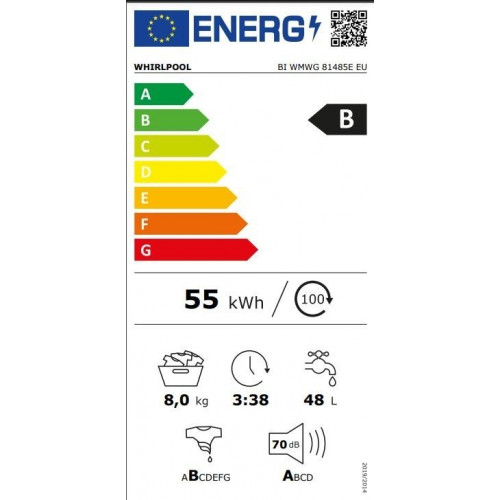 WHIRLPOOL BI WMWG 81485E EU Integrable - Lavadora Carga Frontal 8KG 1400RPM