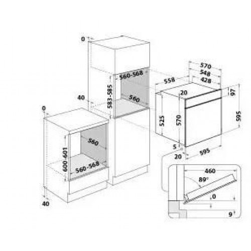 WHIRLPOOL OMR58RR1X INOX - Horno Multifunción 71L