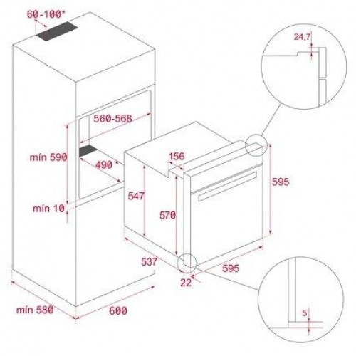 TEKA HBB 5350 Blanco - Horno Convencional 76L