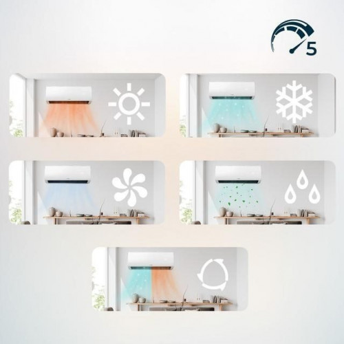 CECOTEC AIRCLIMA 9000 SMARTFRESH Blanco - Aire Acondicionado Split 2250 Frig y 1892 Kcal