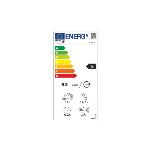 FAGOR 3LVF-621X INOX - Lavavajillas 60CM 12 Servicios