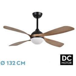 ABRILA LIVORNO Negro/Roble - Ventilador de Techo Aspas Normales 30 W F