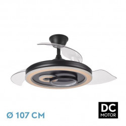 ABRILA Sultan Negro-Madera 68W 107CM - Ventilador de Techo 3 Aspas Retráctil