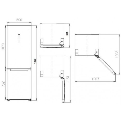ASPES AC185605ENFDX INOX - Frigorífico Combi No Frost