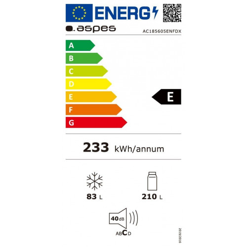 ASPES AC185605ENFDX INOX - Frigorífico Combi No Frost