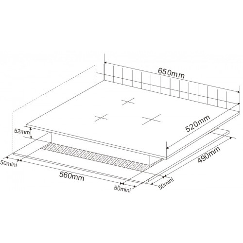 KROMSLINE KVI-32-B-65 Negro - Vitrocerámica de Inducción 65CM