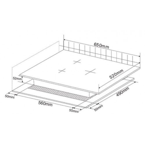 KROMSLINE KVI-3F-BV-65 Negro - Vitrocerámica de Inducción 65CM