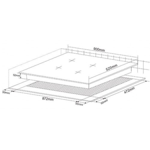 KROMSLINE KVI-5F-900BK Negro - Vitrocerámica de Inducción 90CM
