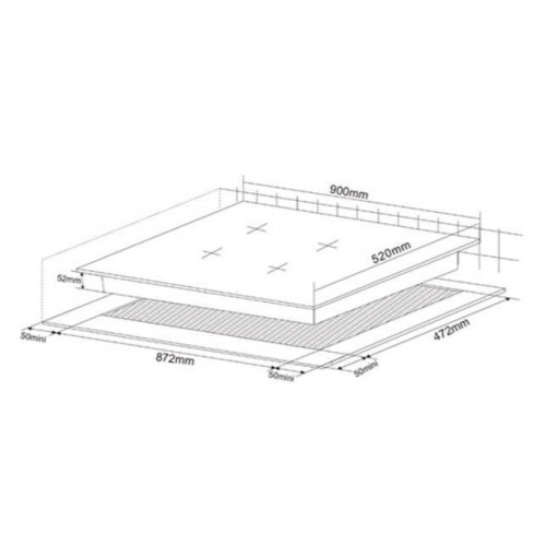 KROMSLINE KVMX-5-FLEX-9BK Negro - Vitrocerámica de Inducción 90CM