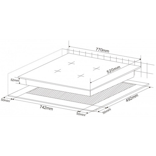 KROMSLINE KVMX-580-F3-BK Negro - Vitrocerámica de Inducción 77CM