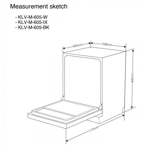 KROMSLINE KLV-M-605-W Blanco - Lavavajillas 60CM 12 Servicios