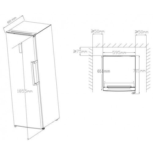 KROMSLINE KCVE-185-NF-DIX INOX - Congelador Vertical NO FROST
