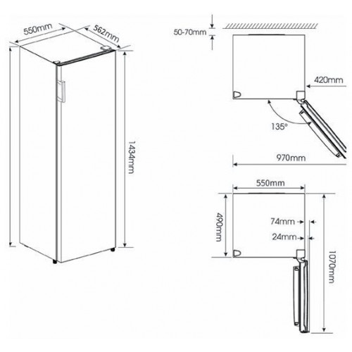 KROMSLINE KCVE-144-NF-W BLANCO - Congelador Vertical NO FROST