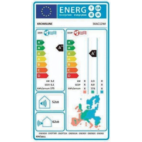KROMSLINE SKAC12WI Blanco - Aire Acondicionado Split 3000 Frig y 3000 Kcal