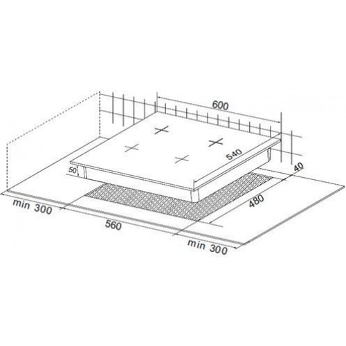 KROMSLINE KPCG-3F-CR Negro - Placa de Gas 60CM