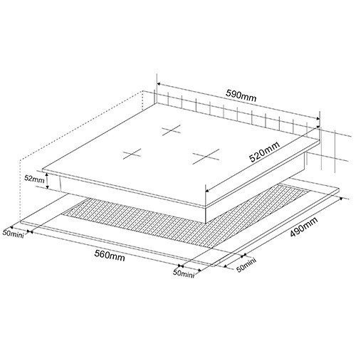 KROMSLINE KVI-3FI-B3 Negro - Vitrocerámica de Inducción 60CM