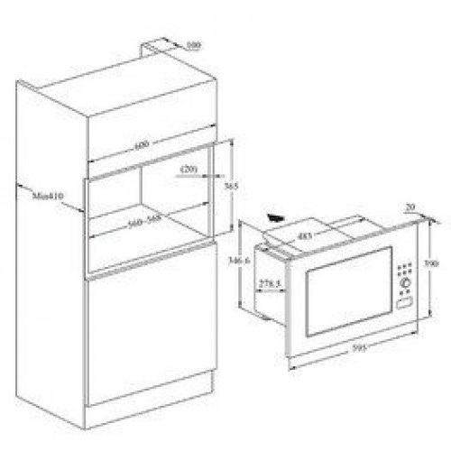 KROMSLINE KMFI-23-D-BK Negro - Microondas 23L 900W