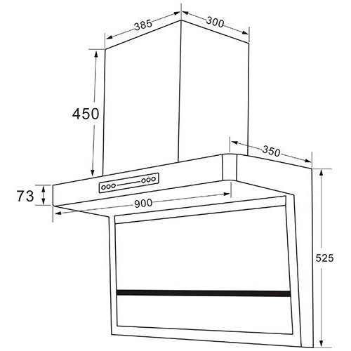 Campana Kromsline KC-JYC-9000-BK-IX 850m3/h Negro/INOX