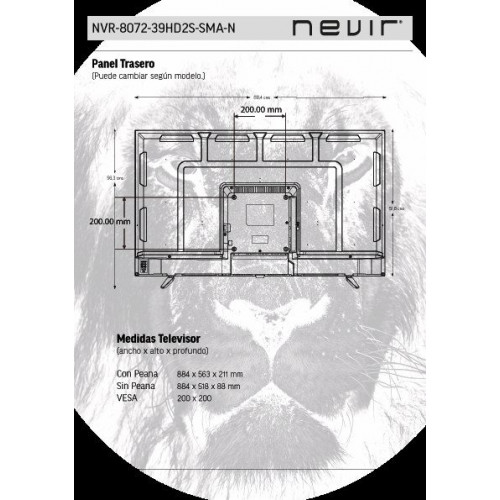 NEVIR NVR-7716-16RD2-B Blanco - TV 16