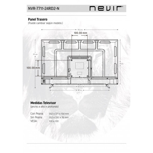 NEVIR NVR-7711-24RD2-B - TV LED 24″ HD Ready