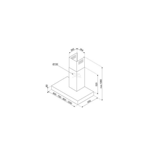 Campana Smeg KBT1200XE INOX A 230W 690m3/h