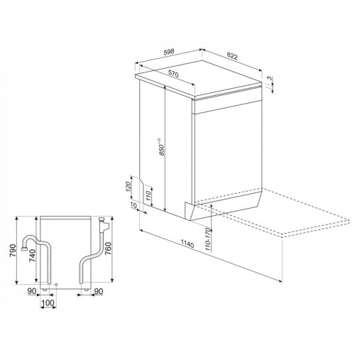 SMEG LVS-262-EB Blanco - Lavavajillas 60CM 13 Servicios