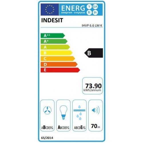 INDESIT IHVP 6.6 LM K Negro - Campana Decorativa 60cm