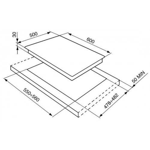 Placa de Gas Smeg SER60SGH3 Natural/Butano 4 Fuegos