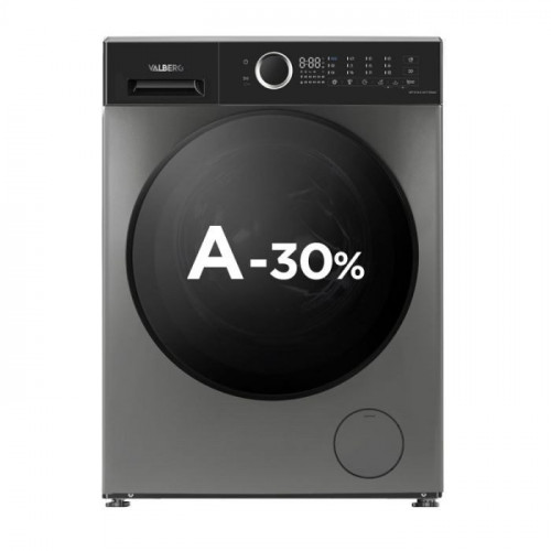 Lavadora 8kg 1400rpm Clase A -30% VALBERG Gris Carga Frontal WF 814 A-30 F S566C