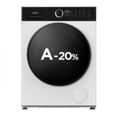 Lavadora 12 kg, ideal para familias, Clase A-20%, vapor, VALBERG WF 1214 A-20 F W566C