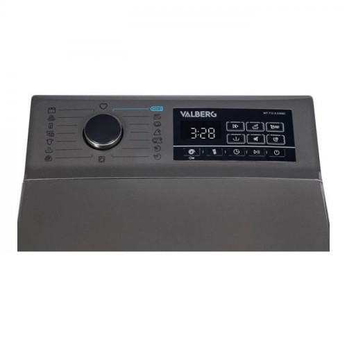 Lavadora de carga superior 7kg, 1200 rpm, clase A, VALBERG gris silver