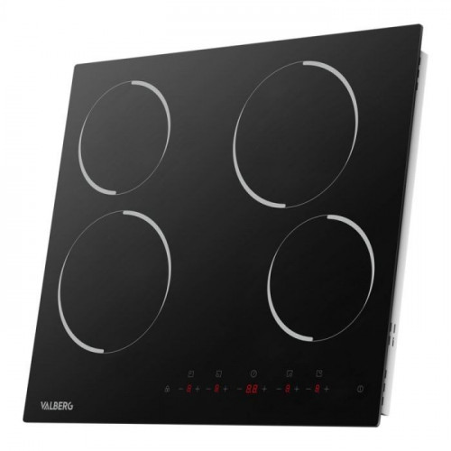 Placa vitrocerámica 4 zonas, 6000w, control táctil, VALBERG VH 4 T 007C