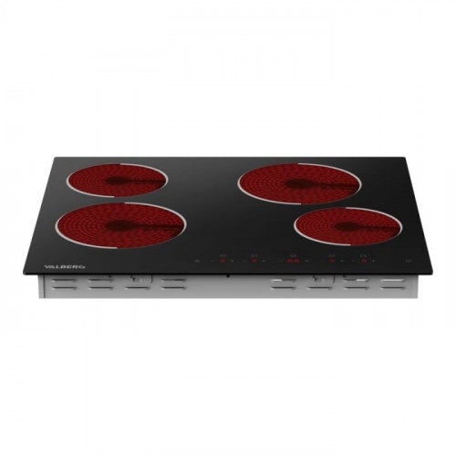 Placa vitrocerámica 4 zonas, 6000w, control táctil, VALBERG VH 4 T 007C