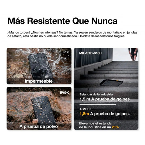 AGM H6 4G Grey / Rugerizado / 8+256GB / 6.56