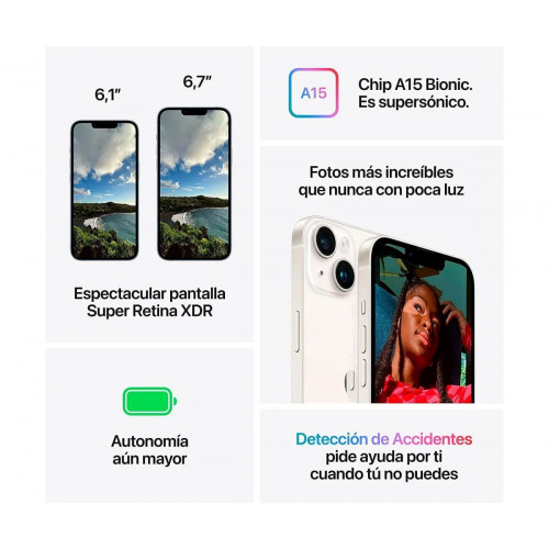 Apple iPhone 14 5G Red / Reacondicionado / 6+128GB / 6.1