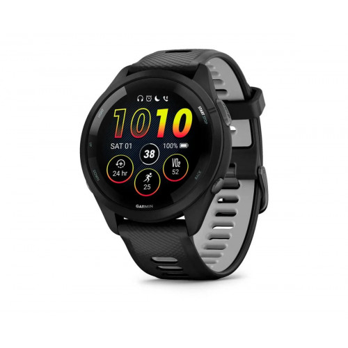 GARMIN Forerunner® 265 Negro con carcasa en negro y correa de silicona en negro/gris / Smartwatch 46mm