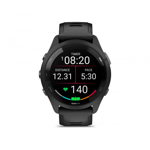 GARMIN Forerunner® 265 Negro con carcasa en negro y correa de silicona en negro/gris / Smartwatch 46mm