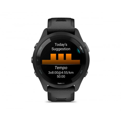GARMIN Forerunner® 265 Negro con carcasa en negro y correa de silicona en negro/gris / Smartwatch 46mm