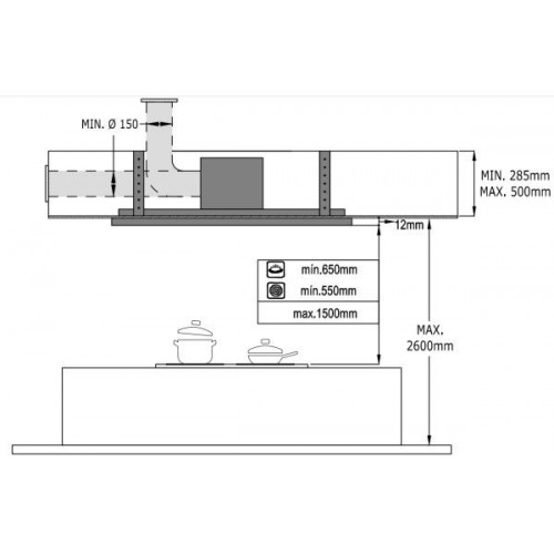 Cata ISLA SIRIN 1000 WH - Campana de techo Clase A 100 cm Lacado blanco