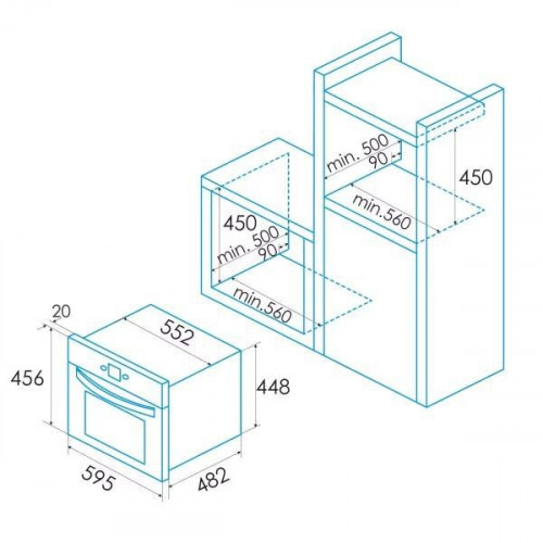Edesa EOE-4520 X - Horno multifunción Compacto 4 programas