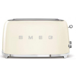 Smeg TSF02CREU - Tostador con 2 Ranuras Extralargas 50's Style 6 Niveles de Tostado Crema
