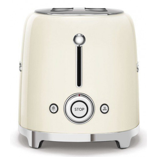 Smeg TSF02CREU - Tostador con 2 Ranuras Extralargas 50's Style 6 Niveles de Tostado Crema