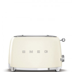 Smeg TSF01CREU - Tostador con 2 Ranuras Anchas 50'Style 950W 6 Niveles de Tostado Crema